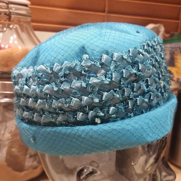 Vintage Blue Woven Hat Union Made main image 6